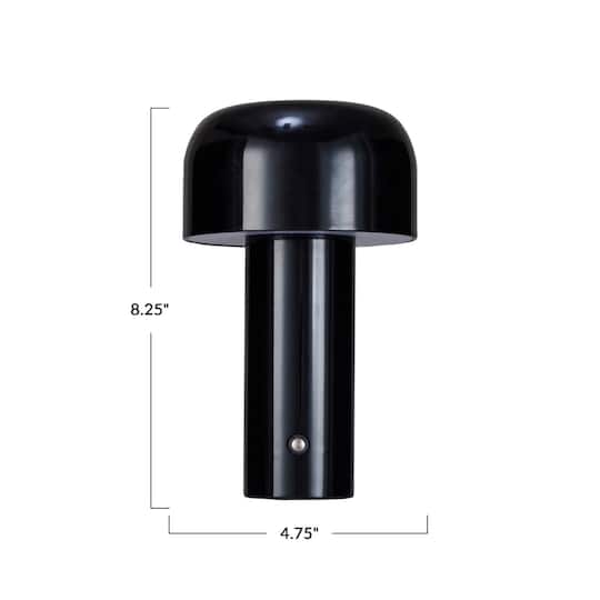 Hello Honey® 8.25" Black Round Metal LED Rechargeable Table Lamp Set, 2ct.